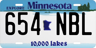 MN license plate 654NBL