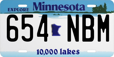 MN license plate 654NBM