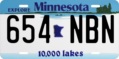 MN license plate 654NBN