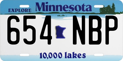 MN license plate 654NBP