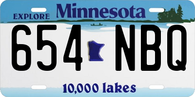 MN license plate 654NBQ