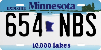 MN license plate 654NBS