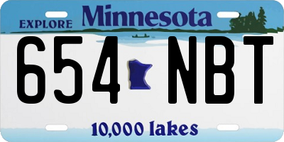 MN license plate 654NBT