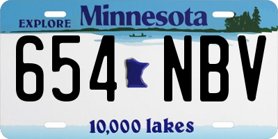MN license plate 654NBV