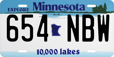 MN license plate 654NBW