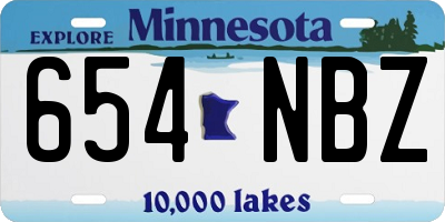 MN license plate 654NBZ
