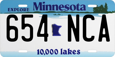 MN license plate 654NCA