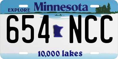 MN license plate 654NCC