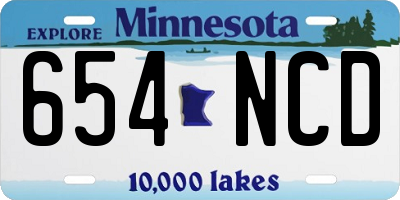 MN license plate 654NCD