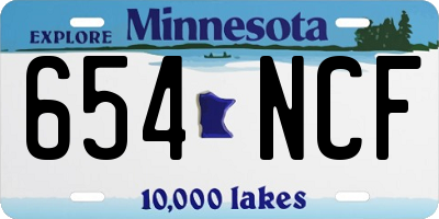 MN license plate 654NCF