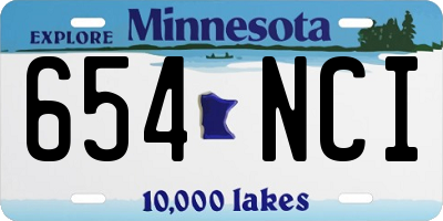 MN license plate 654NCI