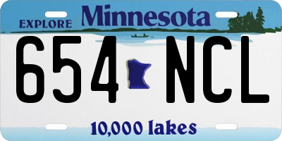 MN license plate 654NCL
