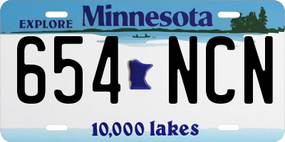 MN license plate 654NCN