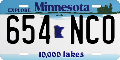MN license plate 654NCO
