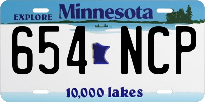 MN license plate 654NCP