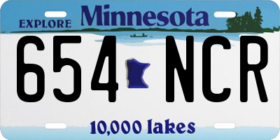 MN license plate 654NCR