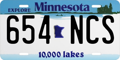 MN license plate 654NCS