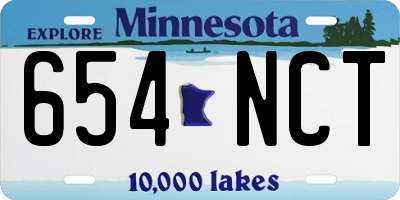MN license plate 654NCT