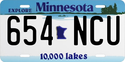 MN license plate 654NCU