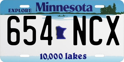 MN license plate 654NCX
