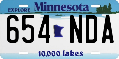 MN license plate 654NDA