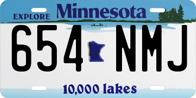 MN license plate 654NMJ