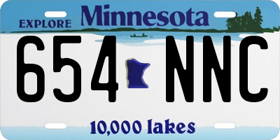 MN license plate 654NNC