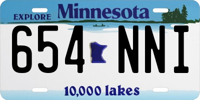 MN license plate 654NNI