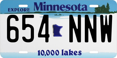 MN license plate 654NNW