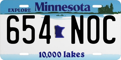 MN license plate 654NOC