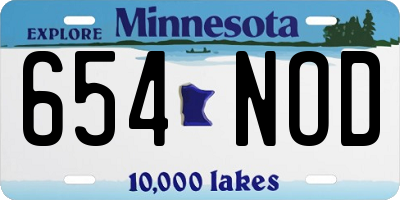 MN license plate 654NOD