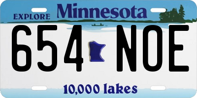 MN license plate 654NOE