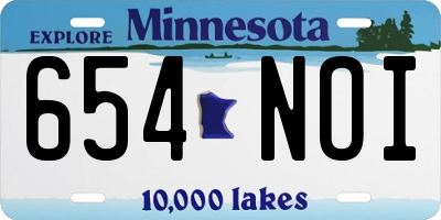 MN license plate 654NOI