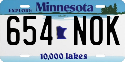 MN license plate 654NOK