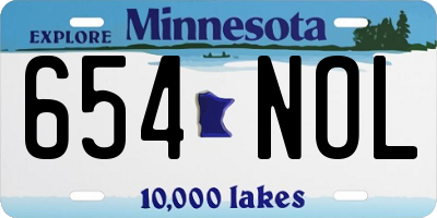 MN license plate 654NOL
