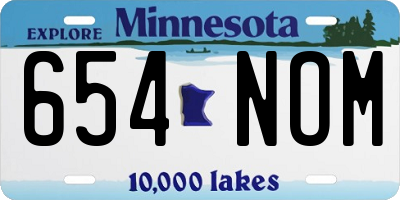 MN license plate 654NOM