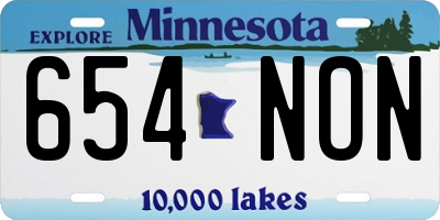 MN license plate 654NON