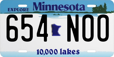 MN license plate 654NOO