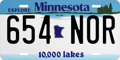 MN license plate 654NOR