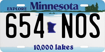 MN license plate 654NOS