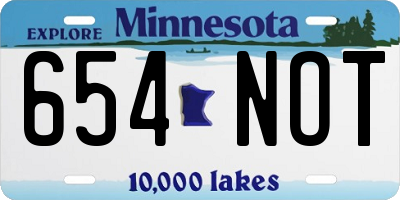 MN license plate 654NOT
