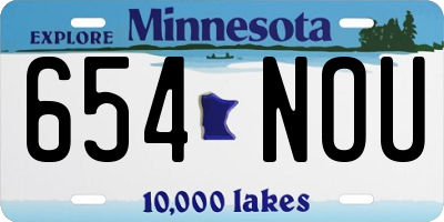MN license plate 654NOU