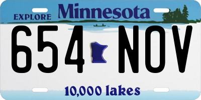 MN license plate 654NOV