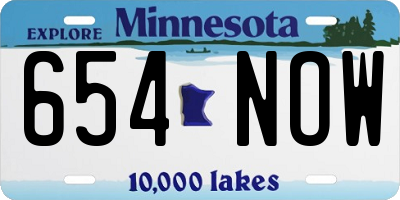 MN license plate 654NOW