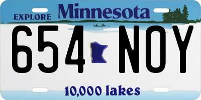 MN license plate 654NOY