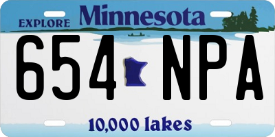 MN license plate 654NPA
