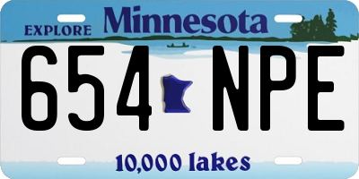 MN license plate 654NPE