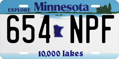 MN license plate 654NPF