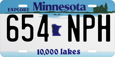 MN license plate 654NPH