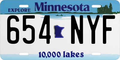 MN license plate 654NYF